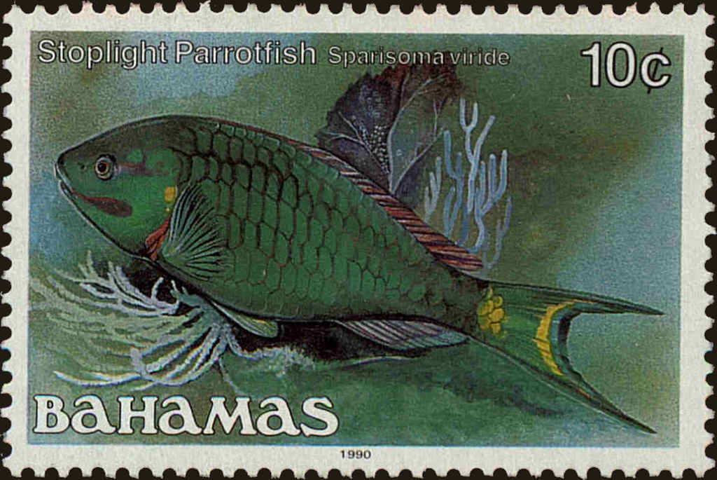 Front view of Bahamas 605b collectors stamp