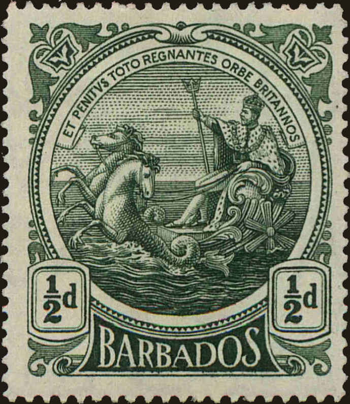 Front view of Barbados 128 collectors stamp