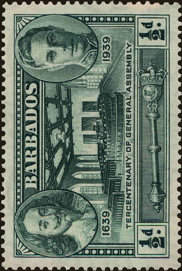 Front view of Barbados 202 collectors stamp