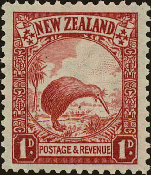 Front view of New Zealand 186A collectors stamp