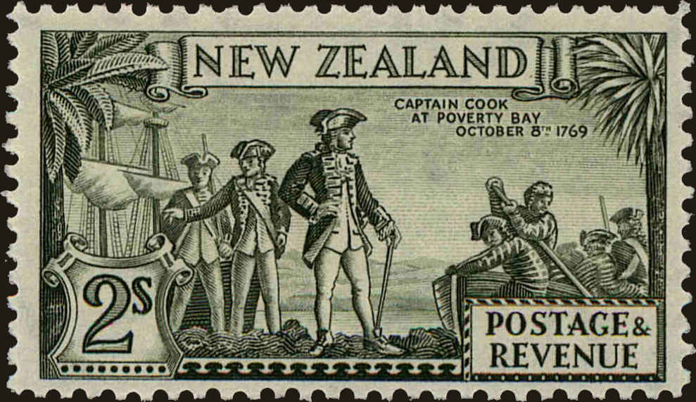 Front view of New Zealand 215b collectors stamp