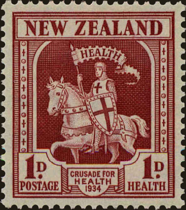 Front view of New Zealand B7 collectors stamp