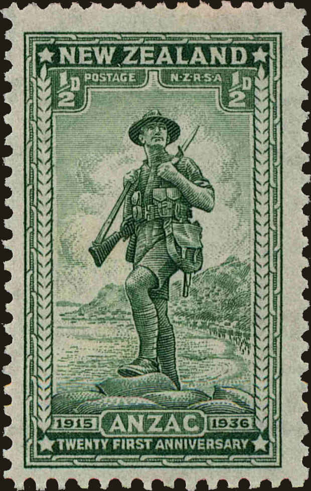 Front view of New Zealand B9 collectors stamp