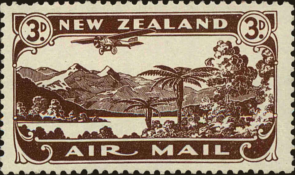 Front view of New Zealand C1 collectors stamp