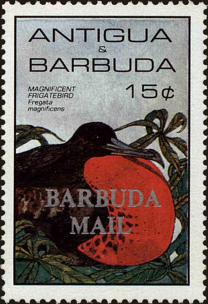 Front view of Barbuda 750 collectors stamp