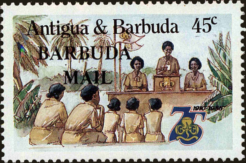 Front view of Barbuda 770 collectors stamp