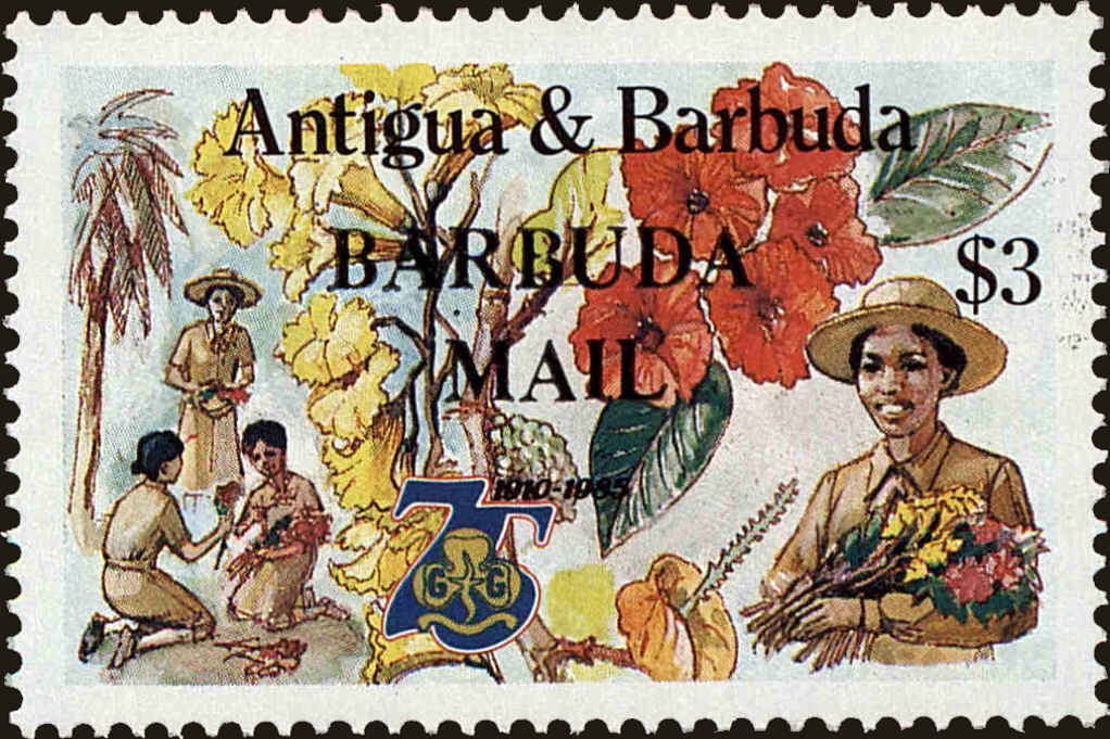 Front view of Barbuda 772 collectors stamp