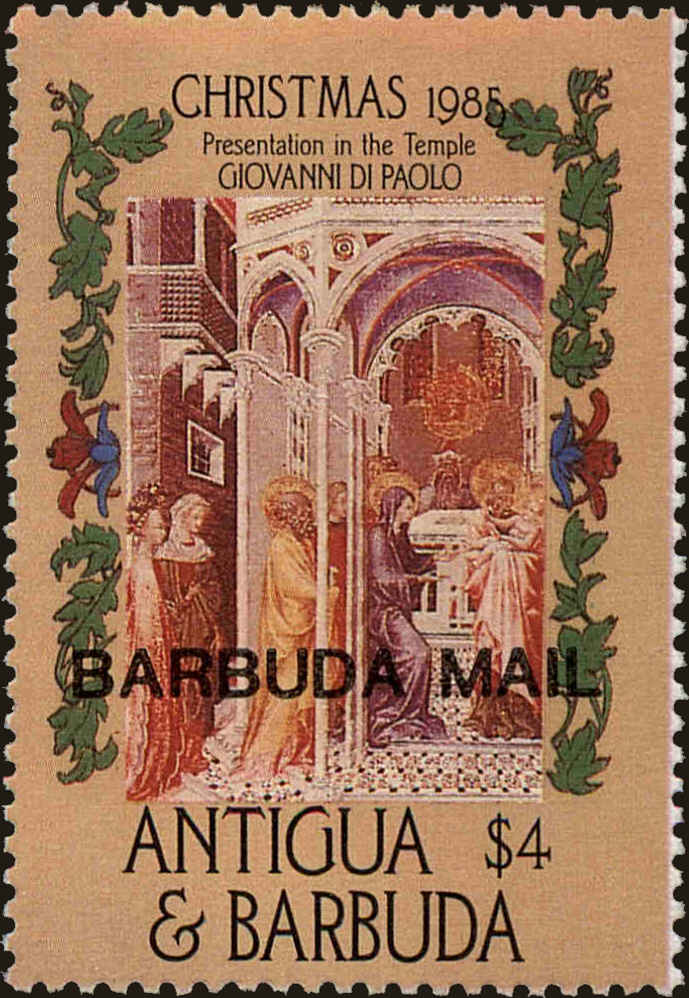 Front view of Barbuda 777 collectors stamp