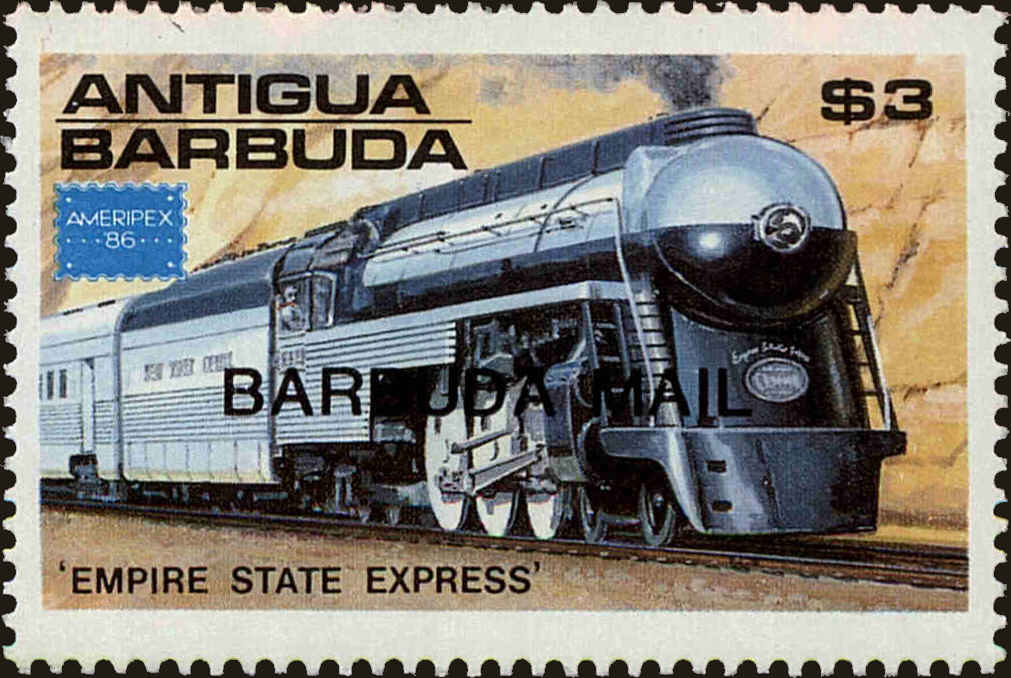 Front view of Barbuda 807 collectors stamp