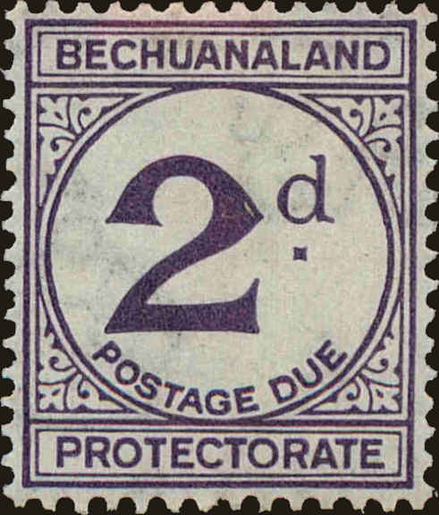 Front view of Bechuanaland Protectorate J6 collectors stamp