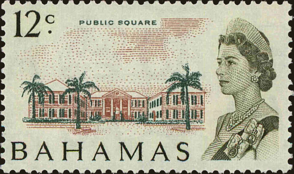 Front view of Bahamas 212 collectors stamp