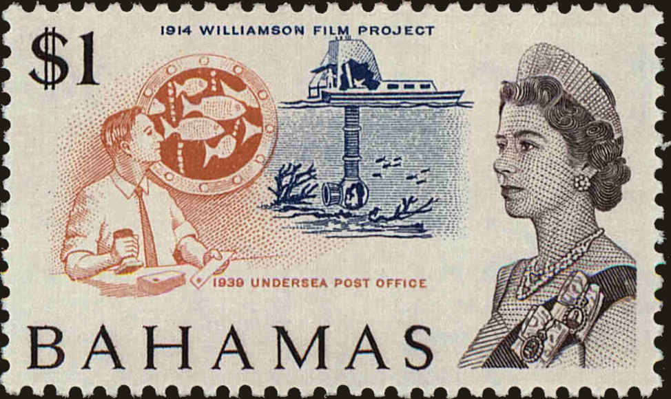 Front view of Bahamas 216 collectors stamp