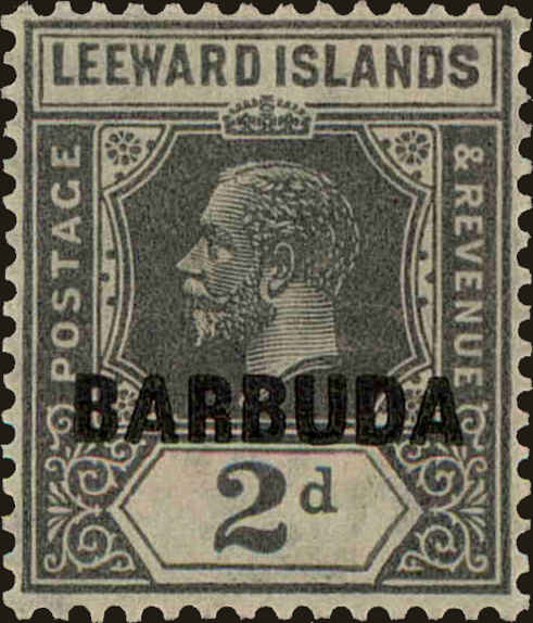 Front view of Barbuda 3 collectors stamp