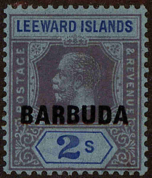 Front view of Barbuda 6 collectors stamp