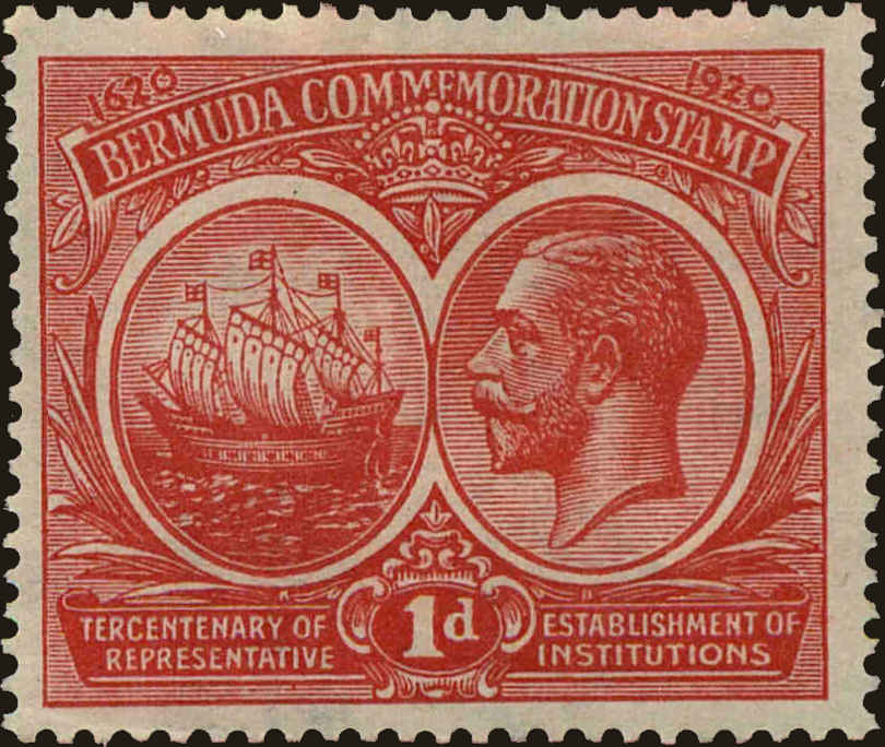 Front view of Bermuda 67 collectors stamp