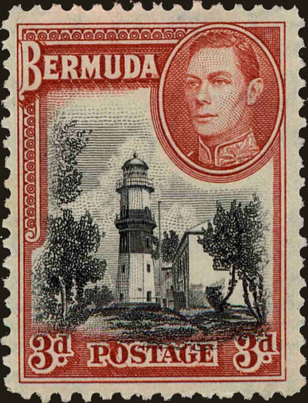 Front view of Bermuda 121 collectors stamp
