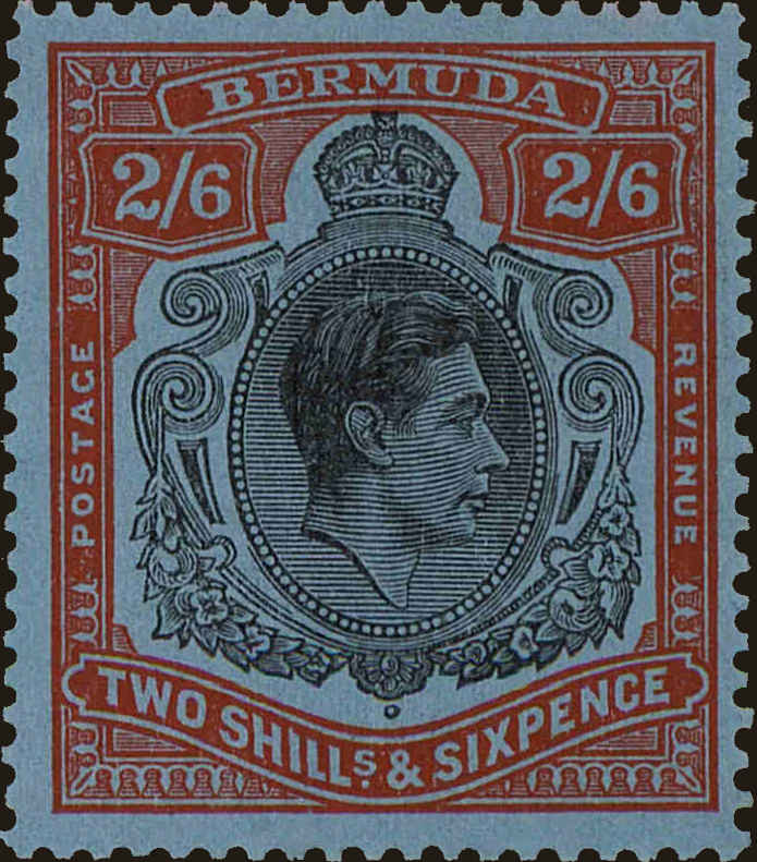 Front view of Bermuda 124 collectors stamp