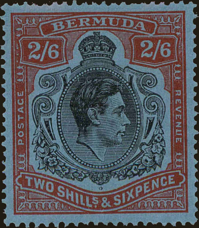 Front view of Bermuda 124a collectors stamp