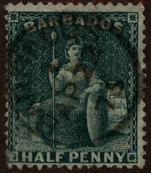 Front view of Barbados 44 collectors stamp