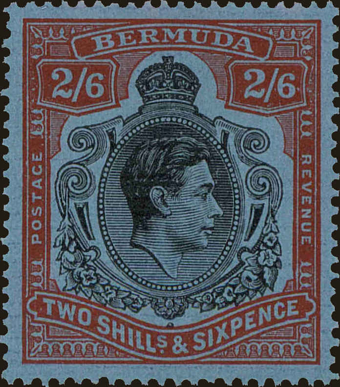 Front view of Bermuda 124a collectors stamp