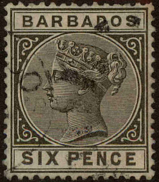 Front view of Barbados 66 collectors stamp