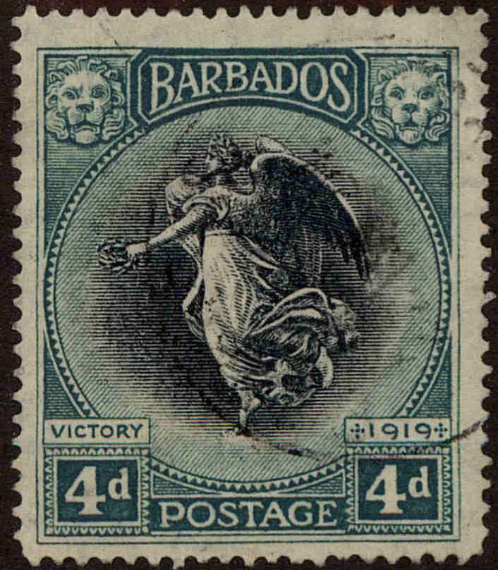 Front view of Barbados 146 collectors stamp