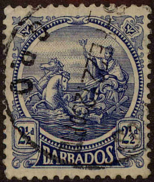 Front view of Barbados 156 collectors stamp