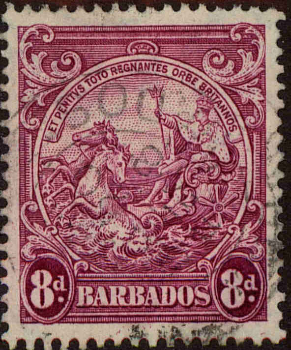Front view of Barbados 199A collectors stamp