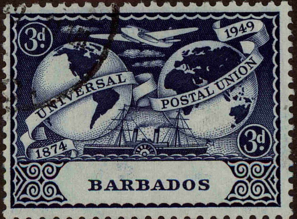 Front view of Barbados 213 collectors stamp