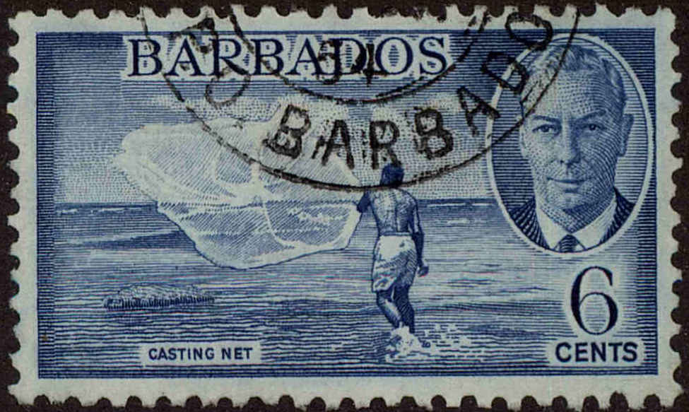 Front view of Barbados 220 collectors stamp