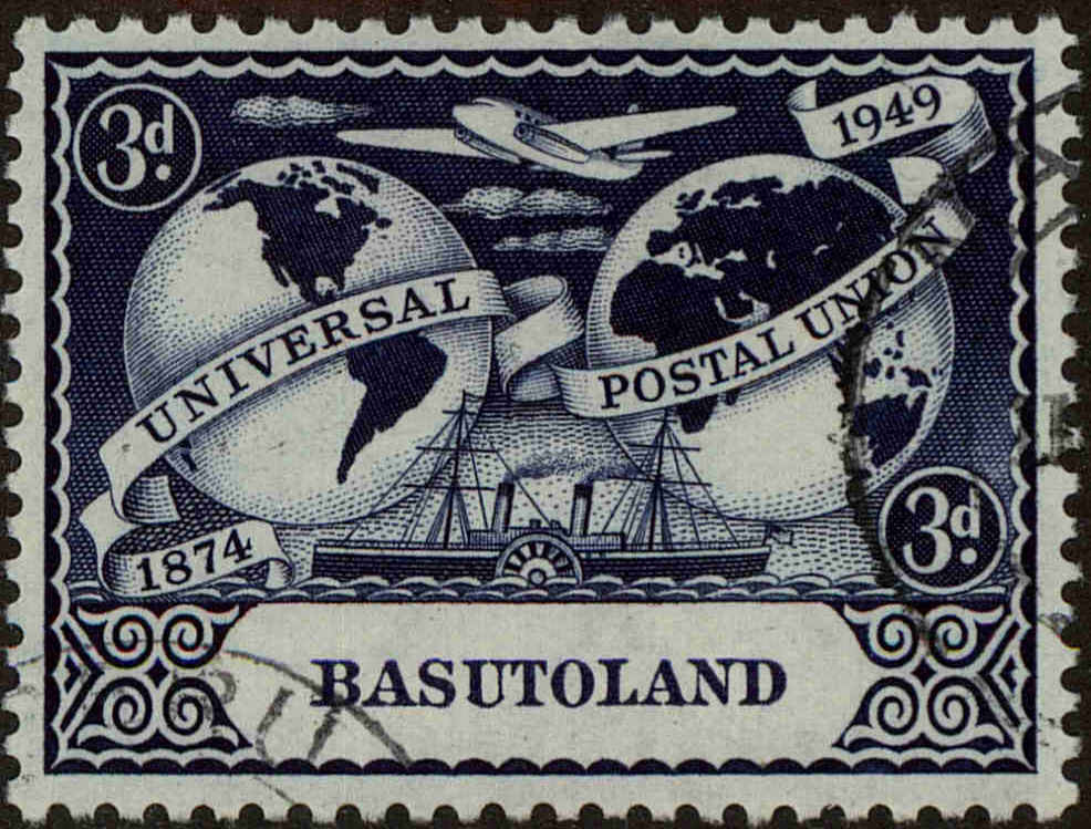Front view of Basutoland 42 collectors stamp