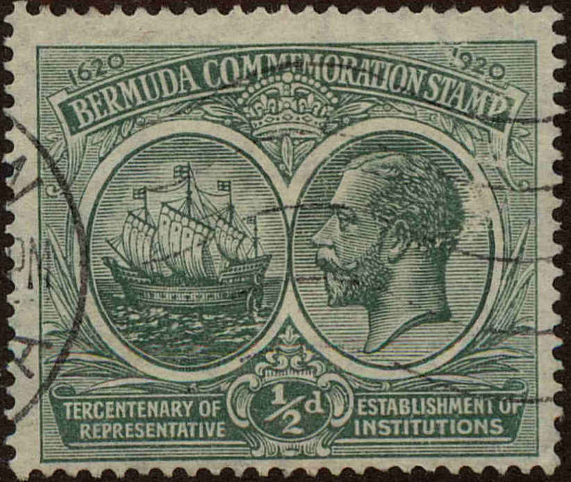 Front view of Bermuda 56 collectors stamp