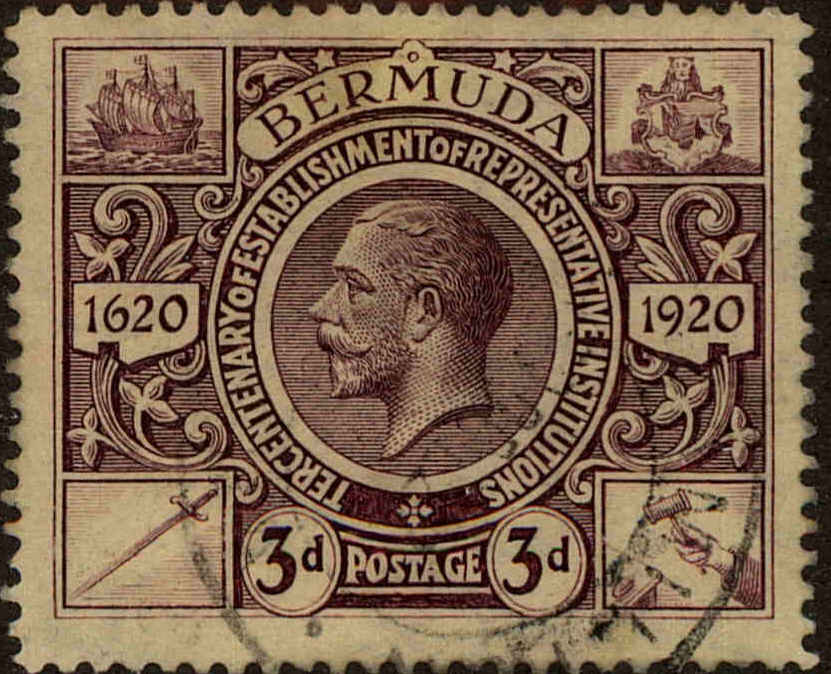 Front view of Bermuda 76 collectors stamp