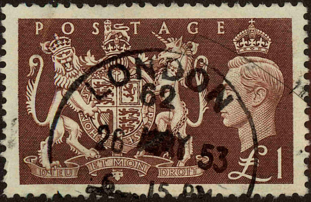 Front view of Great Britain 289 collectors stamp