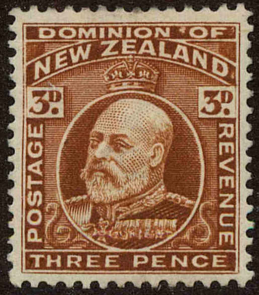 Front view of New Zealand 133 collectors stamp