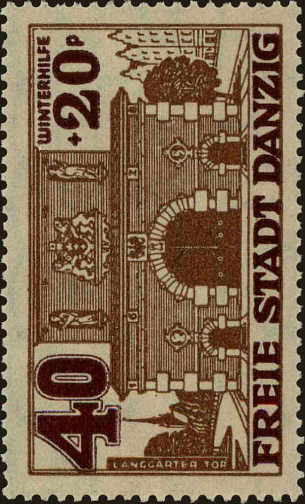 Front view of Danzig B18 collectors stamp