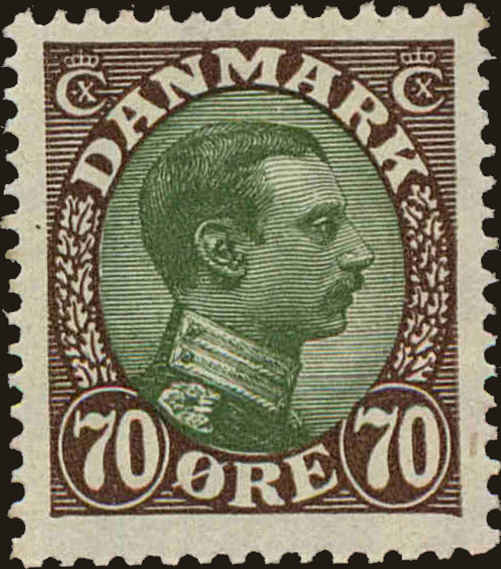 Front view of Denmark 125 collectors stamp
