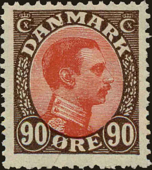 Front view of Denmark 127 collectors stamp