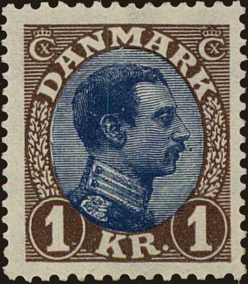 Front view of Denmark 128 collectors stamp