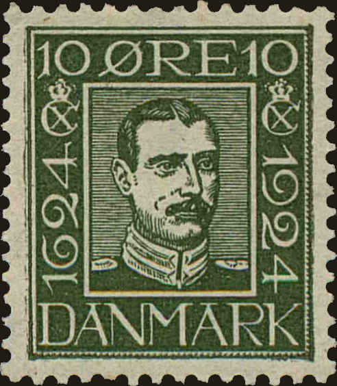 Front view of Denmark 164 collectors stamp