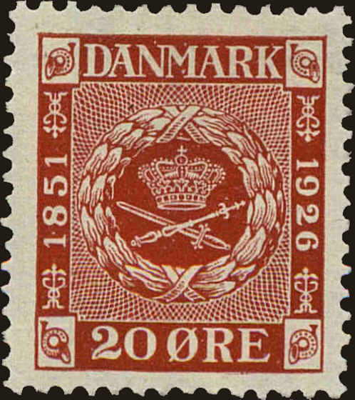 Front view of Denmark 179 collectors stamp