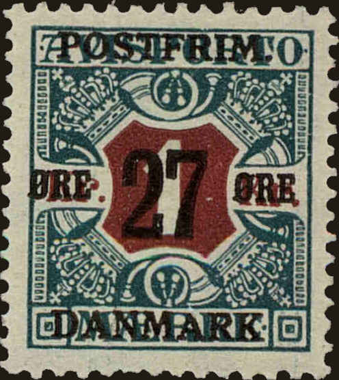 Front view of Denmark 154 collectors stamp