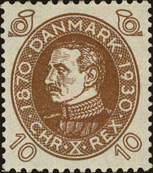 Front view of Denmark 213 collectors stamp