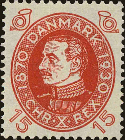 Front view of Denmark 214 collectors stamp