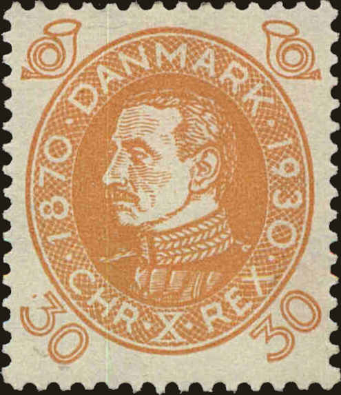 Front view of Denmark 217 collectors stamp