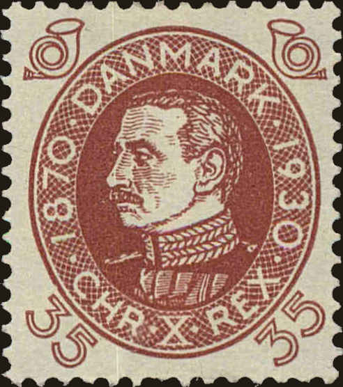 Front view of Denmark 218 collectors stamp