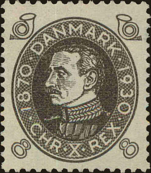 Front view of Denmark 212 collectors stamp