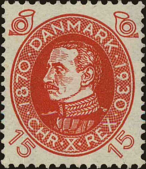 Front view of Denmark 214 collectors stamp