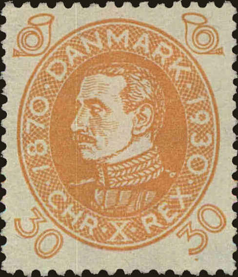 Front view of Denmark 217 collectors stamp