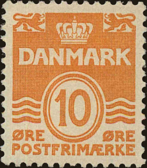 Front view of Denmark 228 collectors stamp